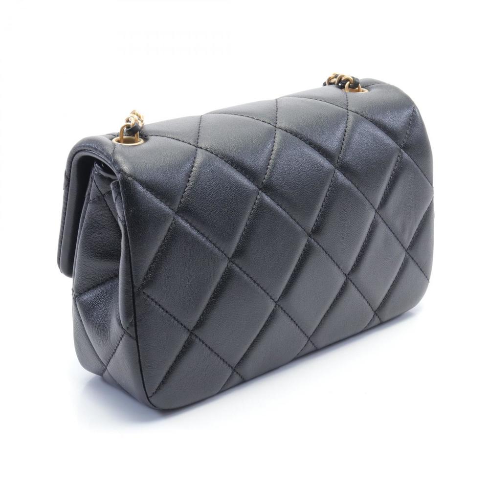 Chanel Black Small Flap Shoulder Bag Bag Lambskin Matelasse